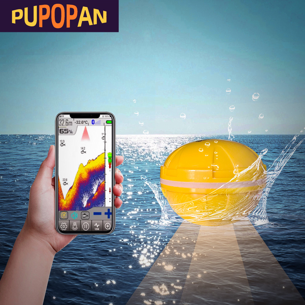 Pupopan 100m novo telefone int - Fish Finder Transducer avaliação e preço