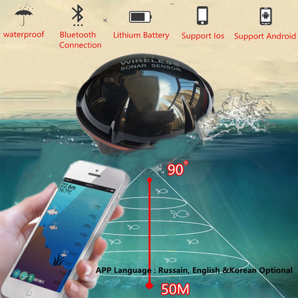 Pupopan 100m novo telefone int - Fish Finder Transducer avaliação e preço